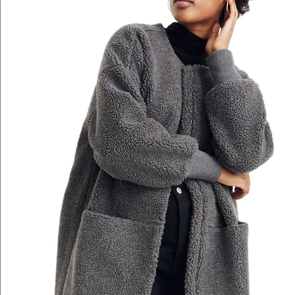 Madewell Bonded Sherpa Cocoon Coat